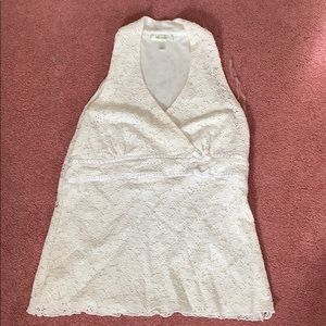 Dress Barn White Lace Top size L
